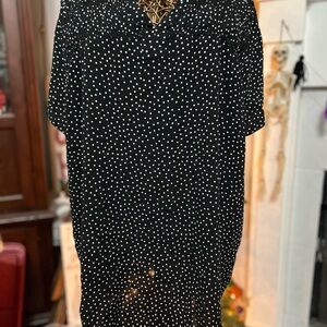 Croft & Barrow Black and White Polka Dot Top